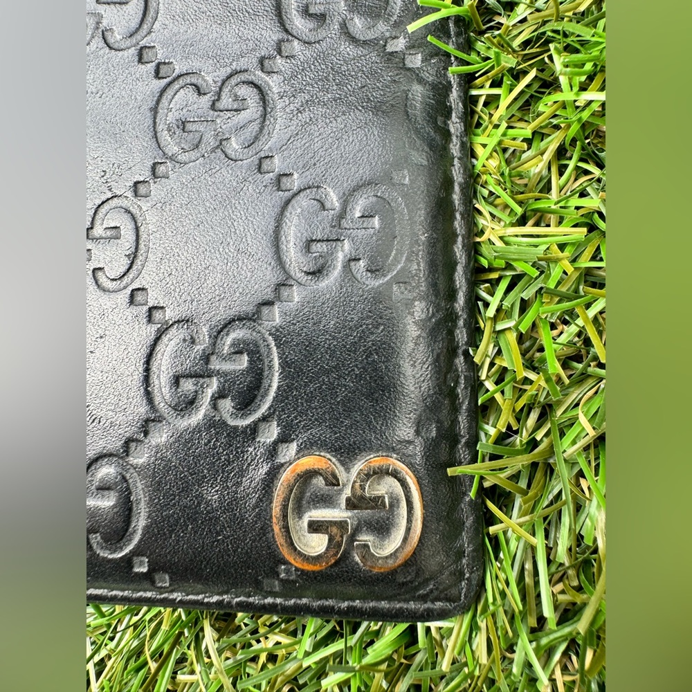 Gucci GG Supreme Logo Signature Bi-Fold Folding Black Men’s Leather  Wallet - Picture 9 of 9